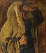 Leopold Kowalsky Jewish man wrapped in a prayer shawl Germany oil painting artist